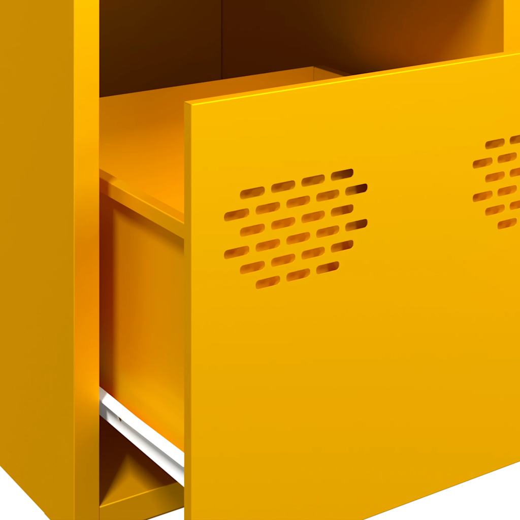 Credenza Giallo Senape 39x35x103,5 cm in Acciaio - homemem39