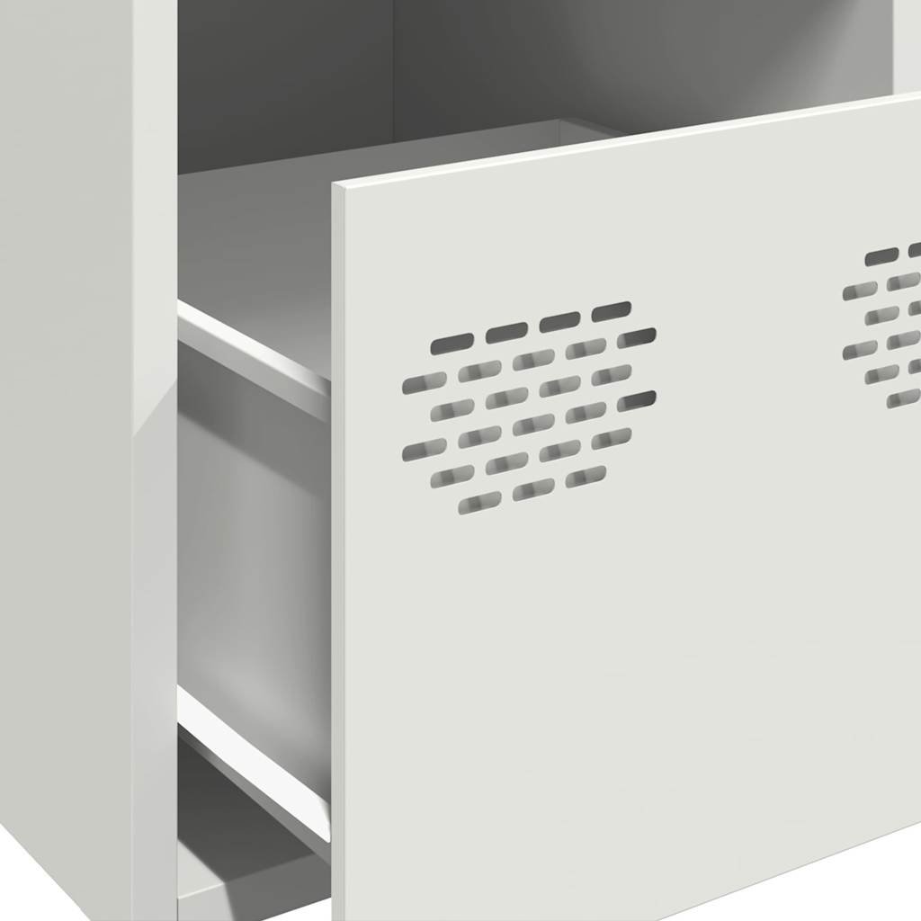 Credenza Bianca 39x35x103,5 cm in Acciaio - homemem39