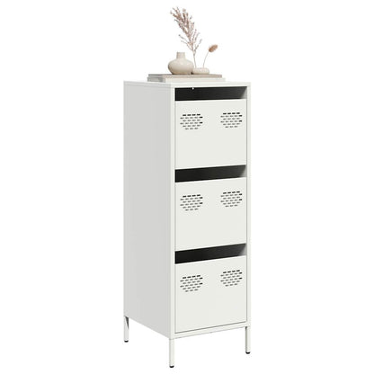 Credenza Bianca 39x35x103,5 cm in Acciaio - homemem39