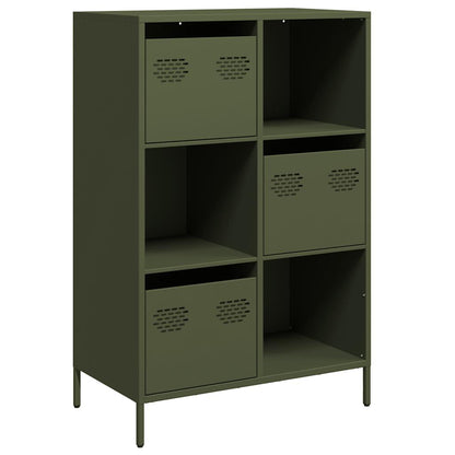 Credenza Verde Oliva 68x39x103,5 cm in Acciaio - homemem39