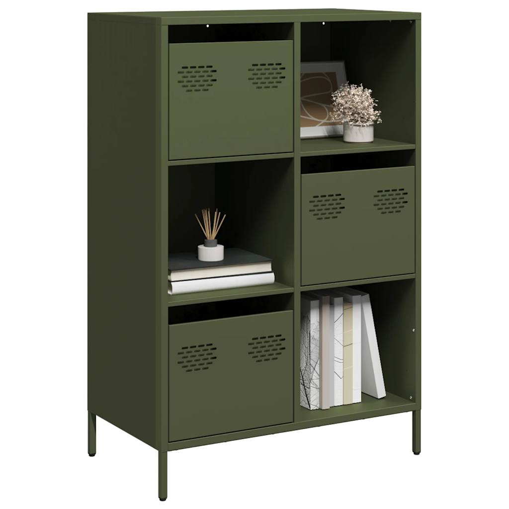 Credenza Verde Oliva 68x39x103,5 cm in Acciaio - homemem39