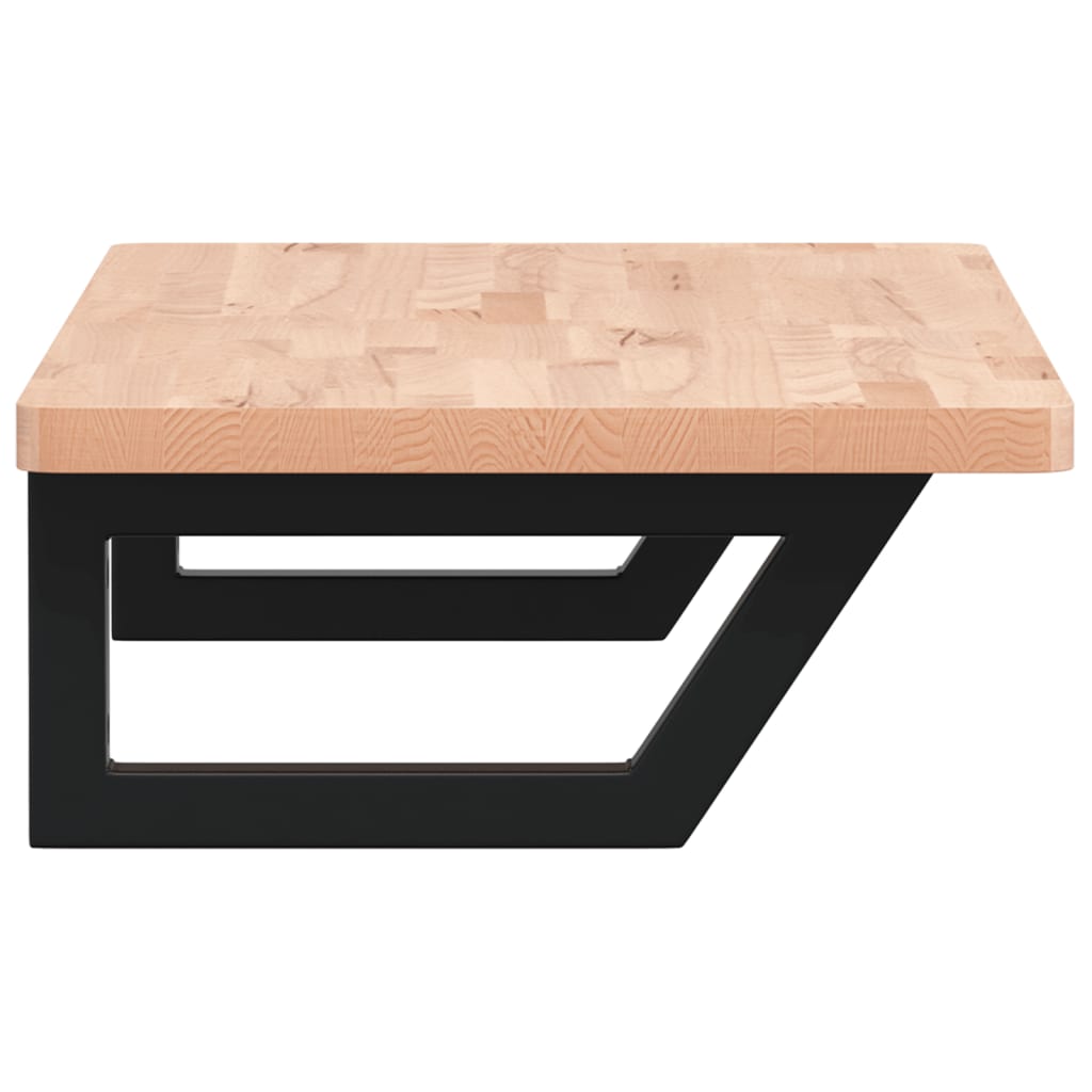 Ripiano a Parete per Lavabo in Acciaio e Massello di Faggio | homemem39