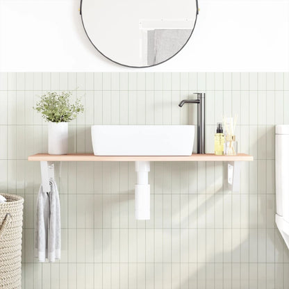 Ripiano a Parete per Lavabo in Acciaio e Massello di Rovere | homemem39