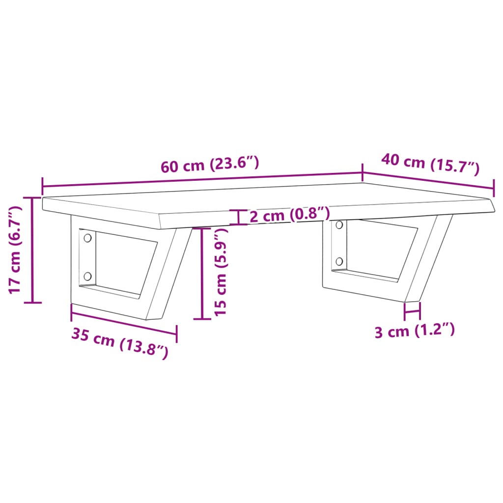Ripiano a Parete per Lavabo in Acciaio e Massello di Rovere | homemem39