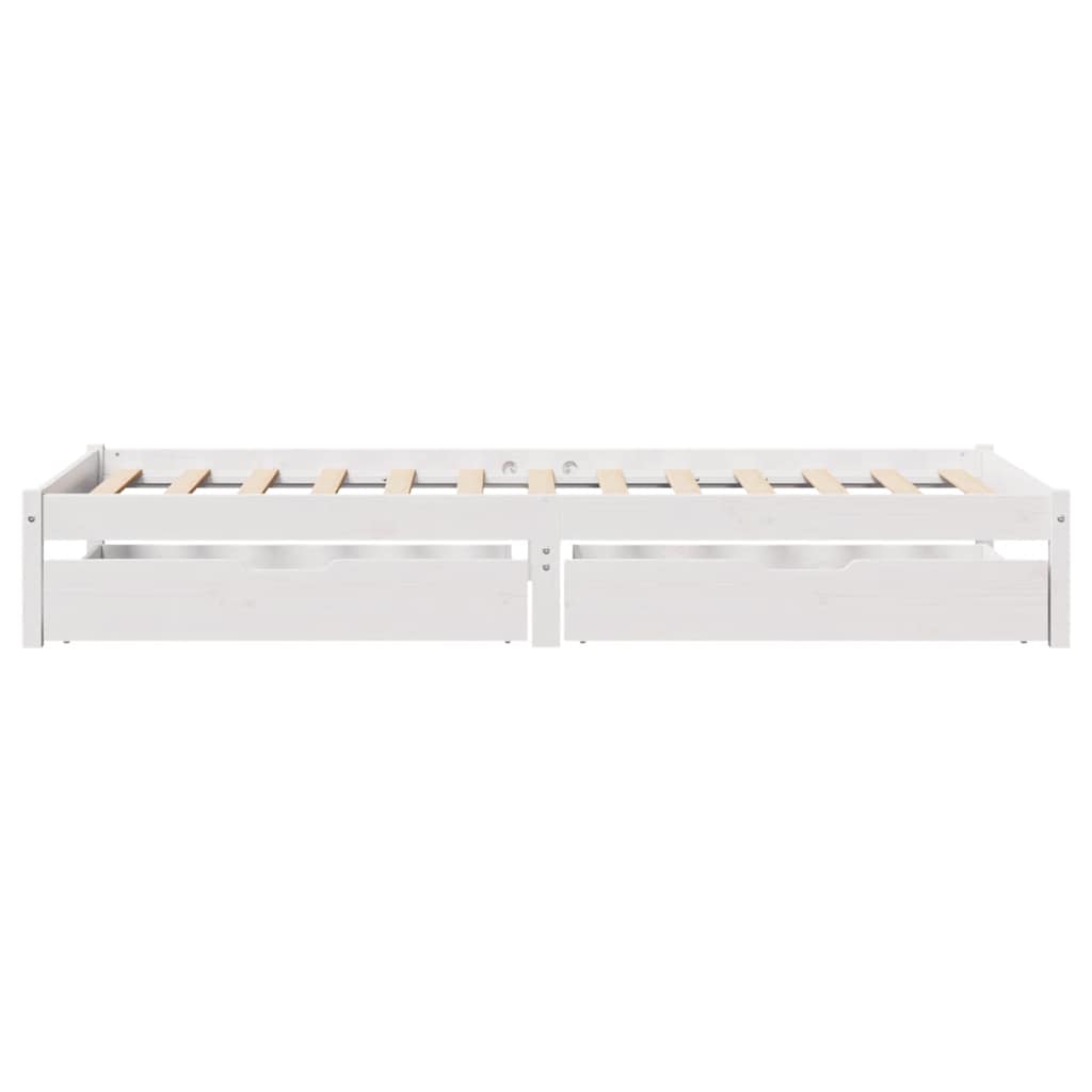 Letto senza Materasso Bianco 90x190 cm in Legno Massello Pino | homemem39