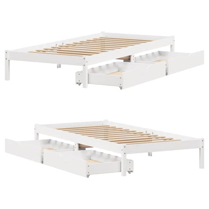 Letto senza Materasso Bianco 90x190 cm in Legno Massello Pino | homemem39