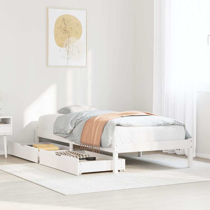 Letto senza Materasso Bianco 90x190 cm in Legno Massello Pino | homemem39