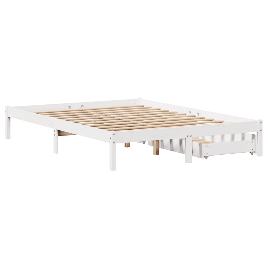 Letto senza Materasso Bianco 120x190 cm Legno Massello di Pino