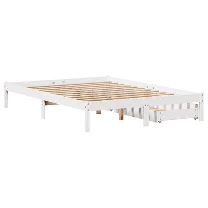 Letto senza Materasso Bianco 120x190 cm Legno Massello di Pino