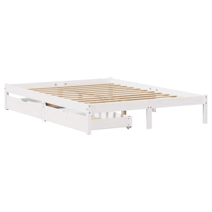 Letto senza Materasso Bianco 135x190 cm Legno Massello di Pino | homemem39