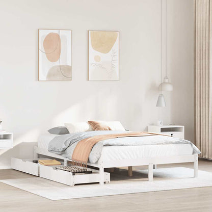 Letto senza Materasso Bianco 135x190 cm Legno Massello di Pino | homemem39