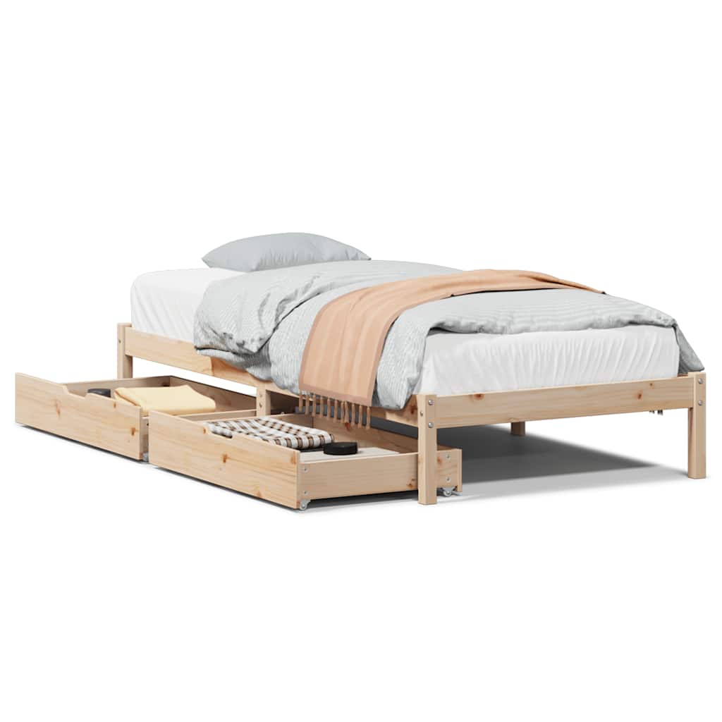 Letto senza Materasso 90x200 cm in Legno Massello di Pino