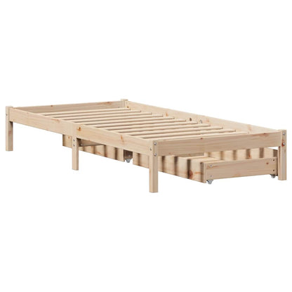 Letto senza Materasso 90x200 cm in Legno Massello di Pino