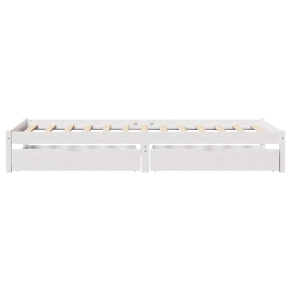 Letto senza Materasso Bianco 90x200 cm Legno Massello di Pino