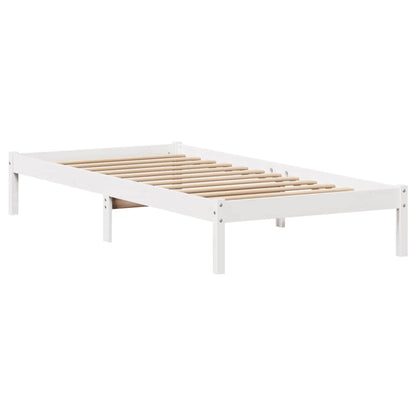 Letto senza Materasso Bianco 90x200 cm Legno Massello di Pino