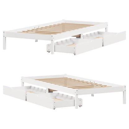 Letto senza Materasso Bianco 90x200 cm Legno Massello di Pino