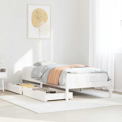 Letto senza Materasso Bianco 90x200 cm Legno Massello di Pino