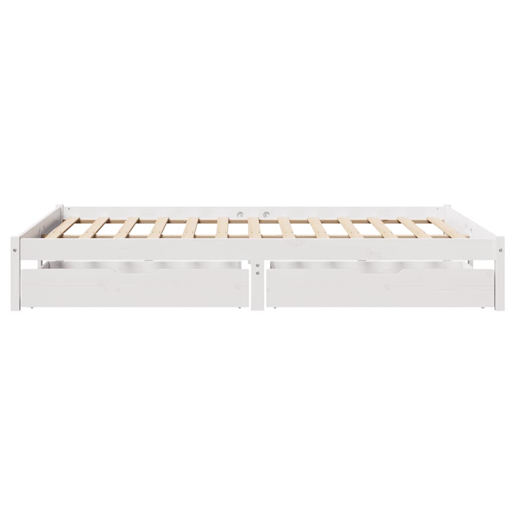 Letto senza Materasso Bianco 140x200 cm Legno Massello di Pino