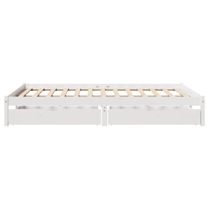 Letto senza Materasso Bianco 140x200 cm Legno Massello di Pino