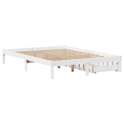 Letto senza Materasso Bianco 150x200 cm Legno Massello di Pino - homemem39