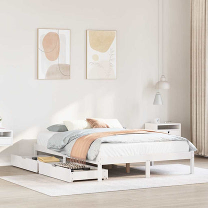 Letto senza Materasso Bianco 160x200 cm Legno Massello di Pino | homemem39