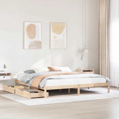Letto senza Materasso 180x200 cm in Legno Massello di Pino