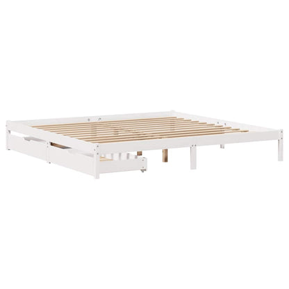 Letto senza Materasso Bianco 180x200 cm Legno Massello di Pino - homemem39