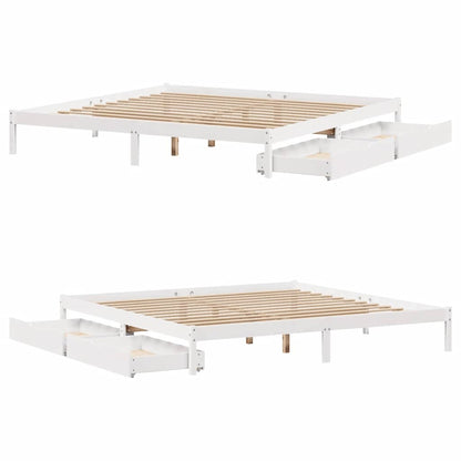 Letto senza Materasso Bianco 180x200 cm Legno Massello di Pino - homemem39