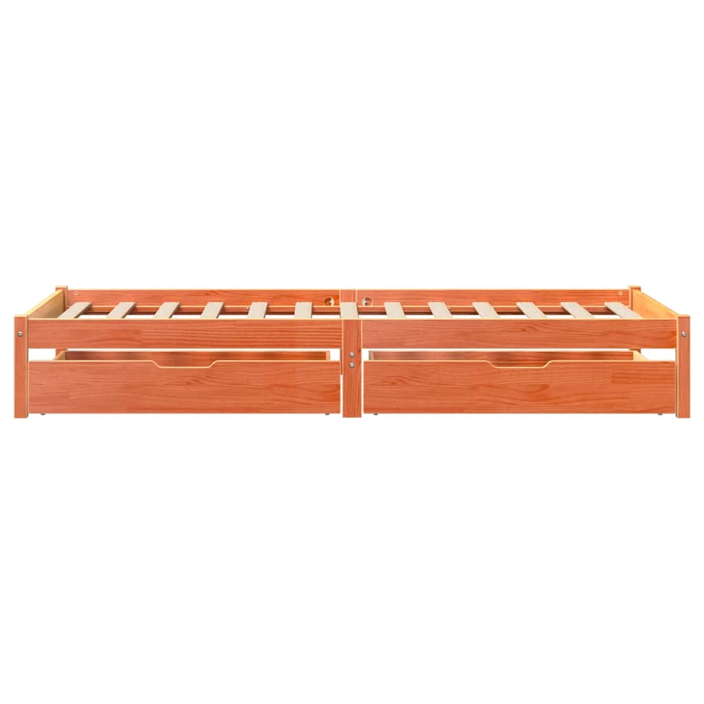 Letto senza Materasso Marrone Cera 75x190 cm in Legno di Pino | homemem39
