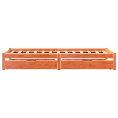 Letto senza Materasso Marrone Cera 90x190 cm in Legno di Pino | homemem39