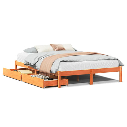 Letto senza Materasso Marrone Cera 120x190 cm in Legno di Pino | homemem39