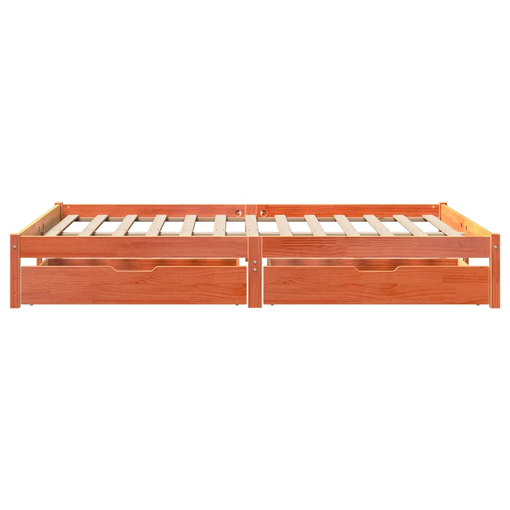 Letto senza Materasso Marrone Cera 120x190 cm in Legno di Pino | homemem39
