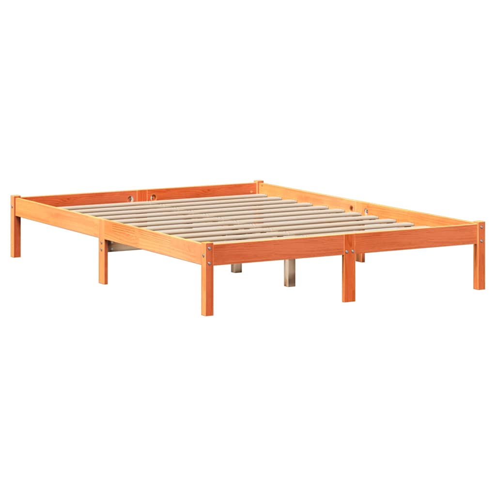 Letto senza Materasso Marrone Cera 140x190 cm in Legno di Pino | homemem39