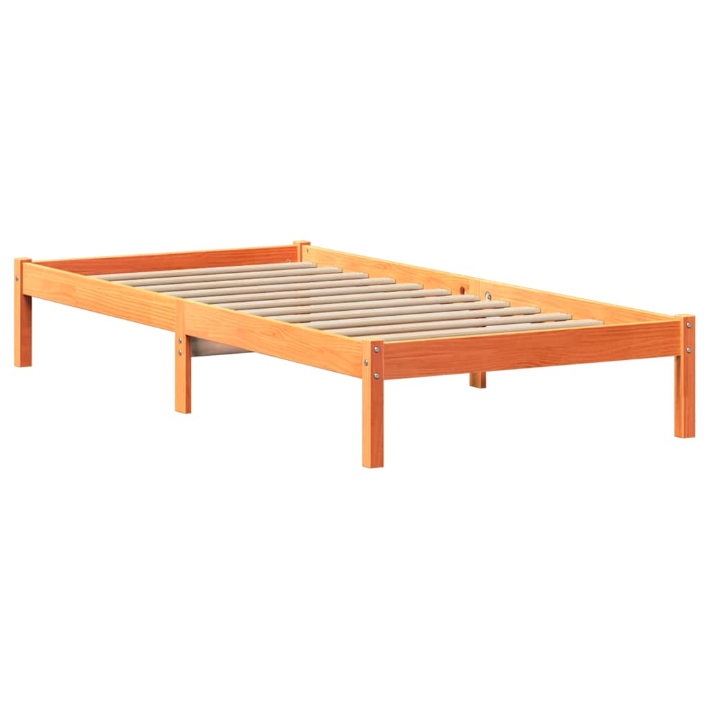 Letto senza Materasso Marrone Cera 100x200 cm in Legno di Pino