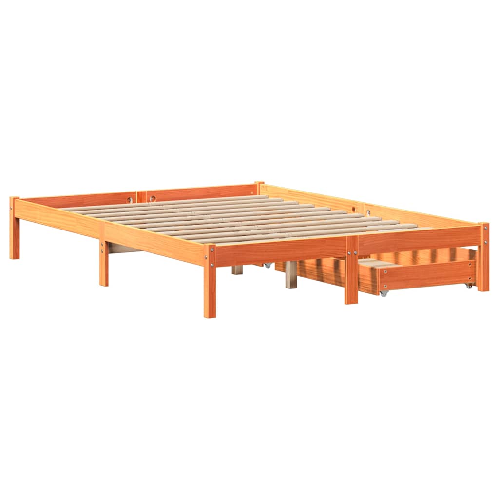 Letto senza Materasso Marrone Cera 160x200 cm in Legno di Pino