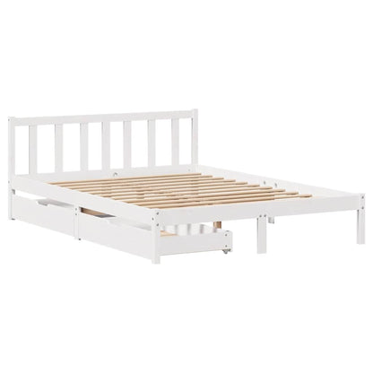 Letto senza Materasso Bianco 120x190 cm Legno Massello di Pino - homemem39