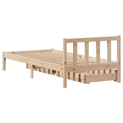 Letto senza Materasso 90x200 cm in Legno Massello di Pino