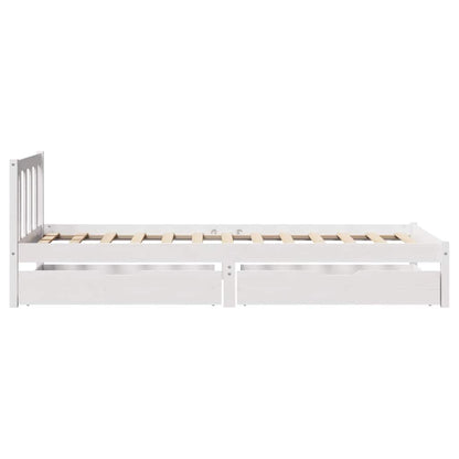 Giroletto senza Materasso Bianco 100x200 cm Legno Massello Pino