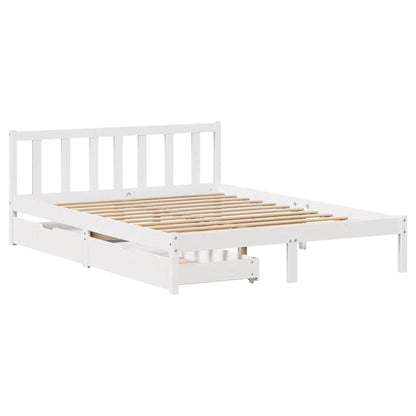 Letto senza Materasso Bianco 120x200 cm Legno Massello di Pino - homemem39
