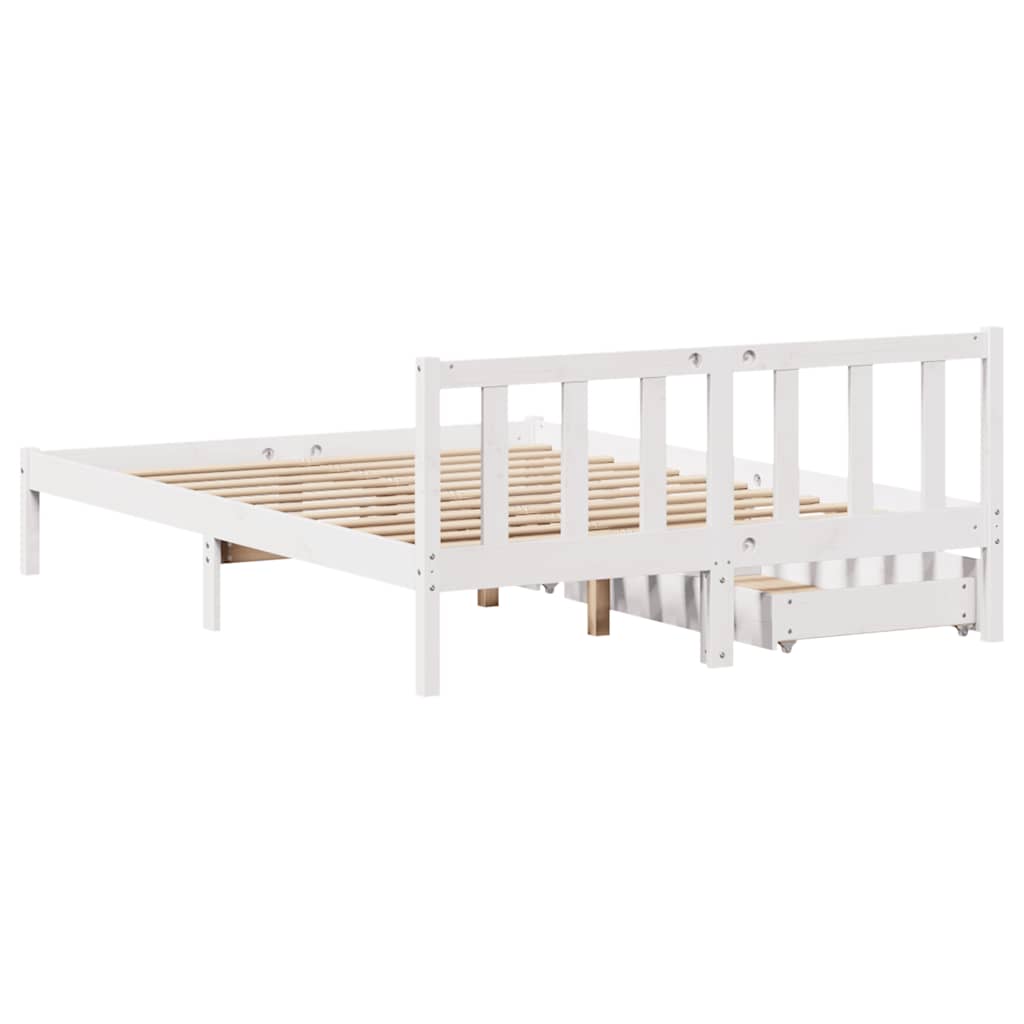Letto senza Materasso Bianco 120x200 cm Legno Massello di Pino - homemem39