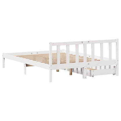 Letto senza Materasso Bianco 120x200 cm Legno Massello di Pino - homemem39