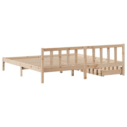 Letto senza Materasso 200x200 cm in Legno Massello di Pino