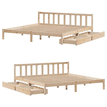 Letto senza Materasso 200x200 cm in Legno Massello di Pino