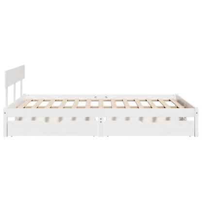 Letto senza Materasso Bianco 120x190 cm Legno Massello di Pino | homemem39