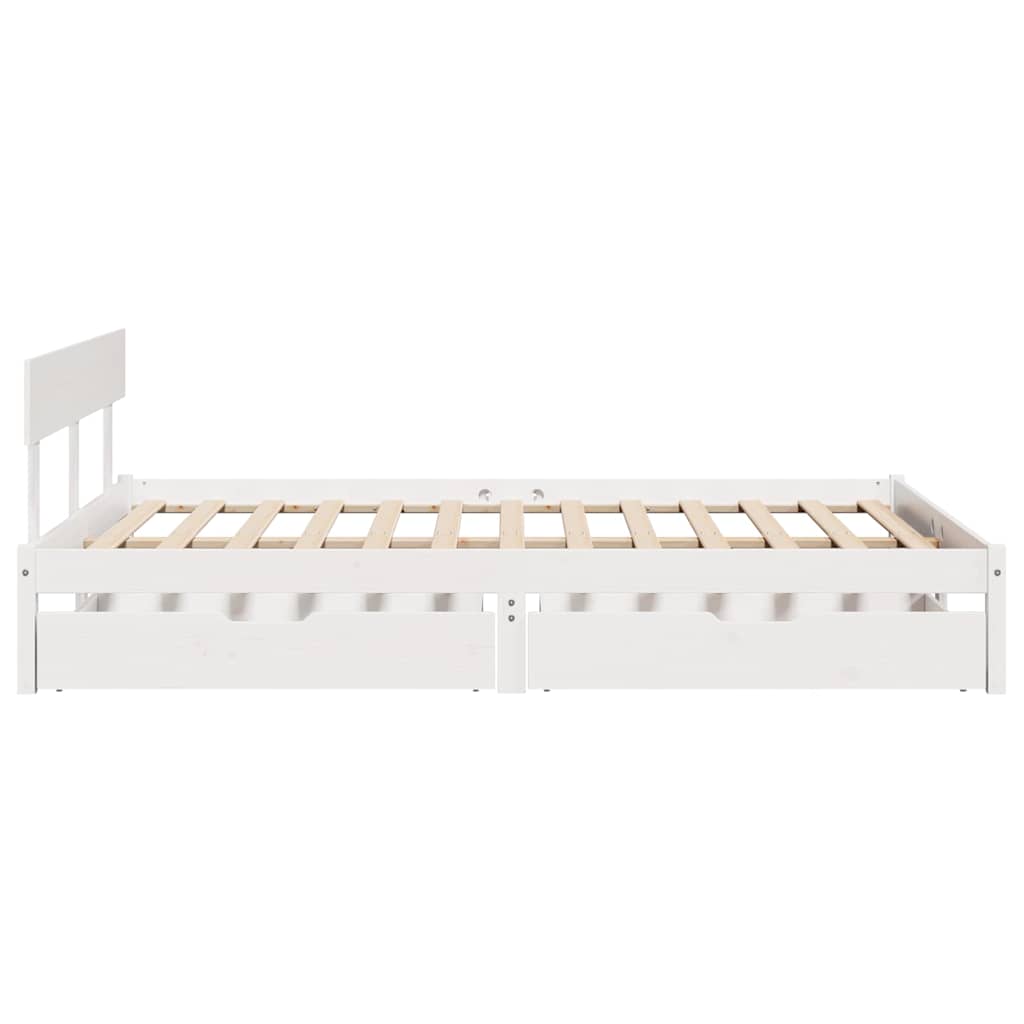 Letto senza Materasso Bianco 135x190 cm Legno Massello di Pino | homemem39