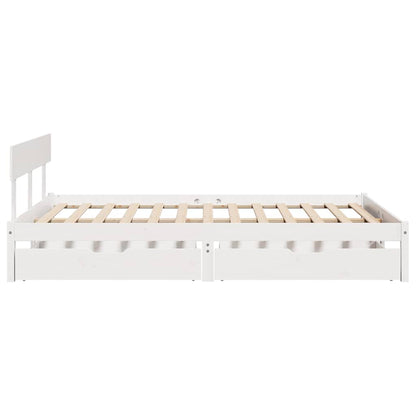 Letto senza Materasso Bianco 135x190 cm Legno Massello di Pino | homemem39