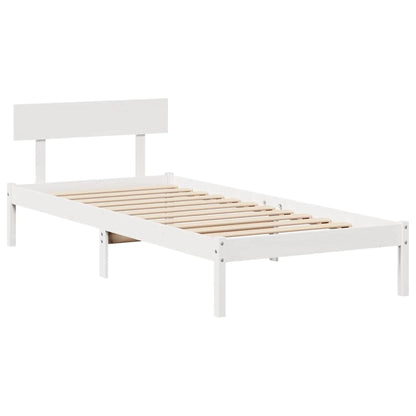 Letto senza Materasso Bianco 90x200 cm Legno Massello di Pino | homemem39
