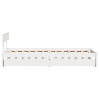 Giroletto senza Materasso Bianco 100x200 cm Legno Massello Pino | homemem39