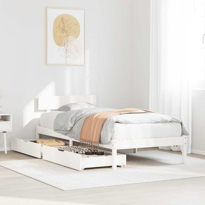 Giroletto senza Materasso Bianco 100x200 cm Legno Massello Pino | homemem39