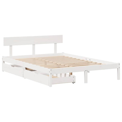 Letto senza Materasso Bianco 120x200 cm Legno Massello di Pino | homemem39